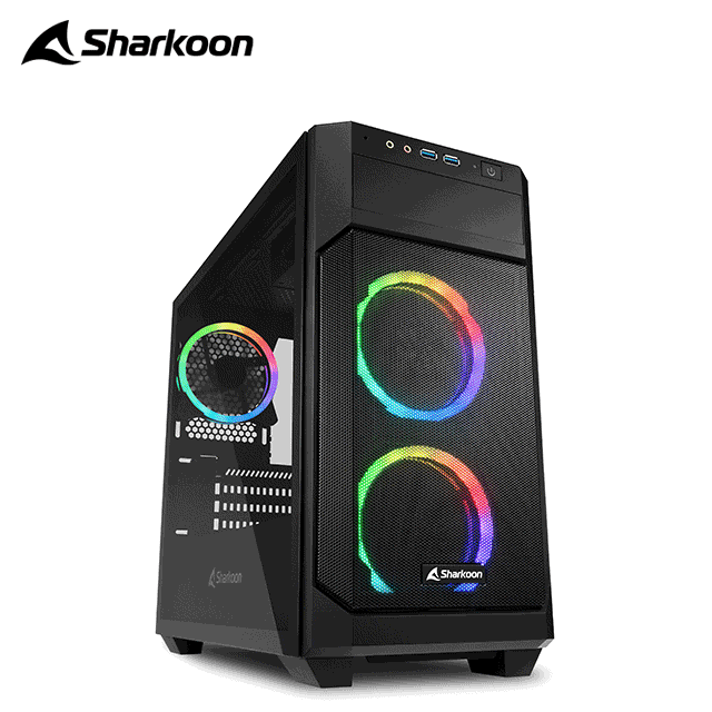 Sharkoon 旋剛 V1000 RGB 小颶風 ARGB 三風扇 240 280 水冷排 Micro-ATX 電腦機殼
