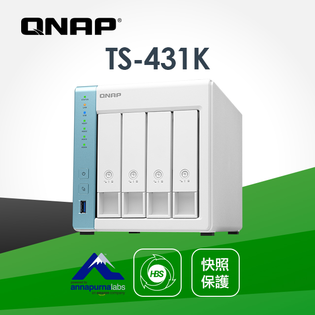 QNAP 威聯通 TS-431K 4-Bay NAS(不含硬碟)