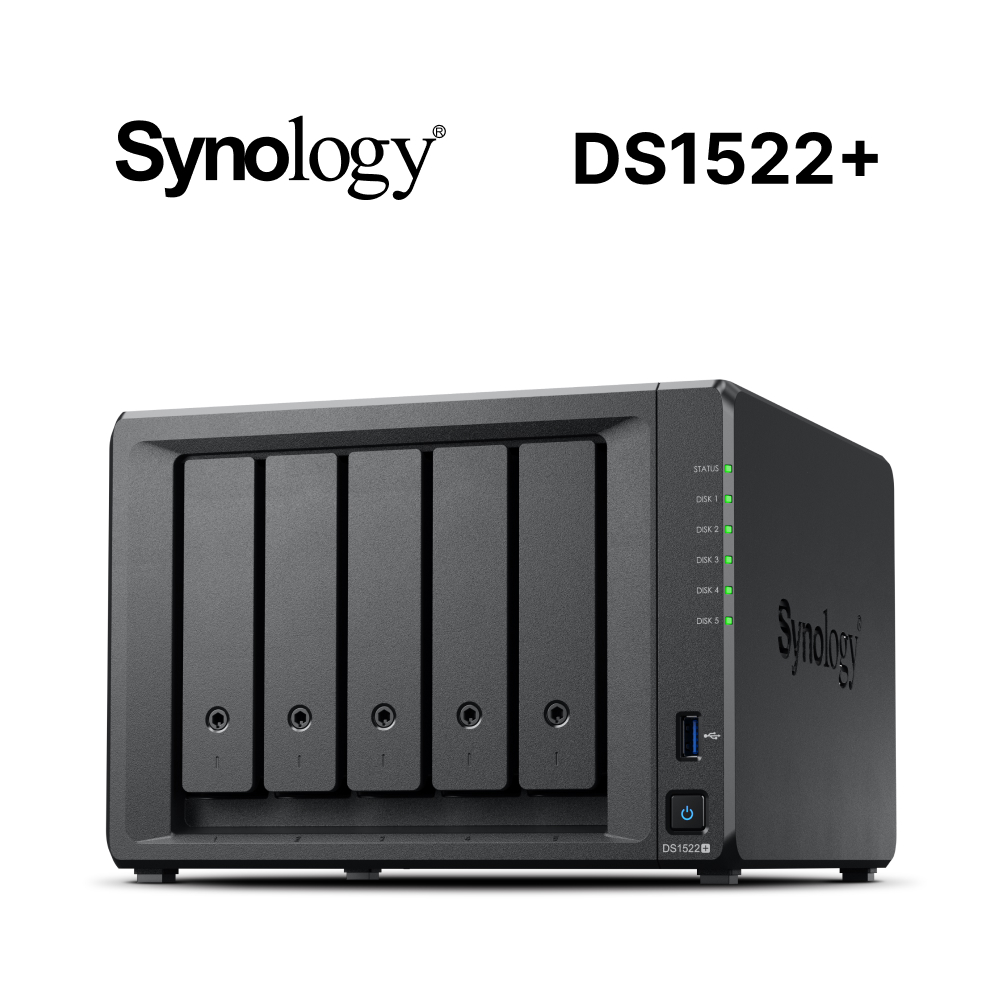 [希捷 IronWolf 4TB*2 Synology DS1522+ NAS (5Bay/AMD/8GB)