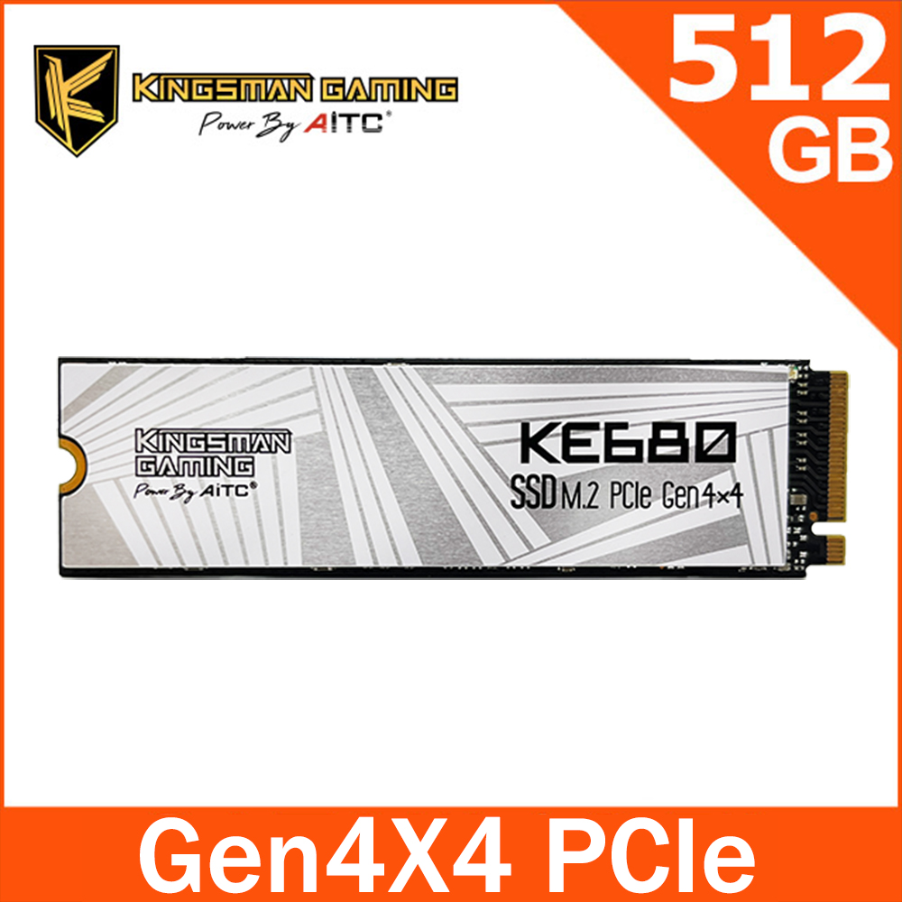 AITC 艾格 KINGSMAN KE680 512GB M.2 PCIe NVMe Gen4x4 SSD固態硬碟