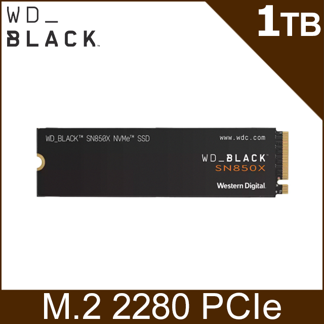 WD BLACK 黑標 SN850X 1TB Gen4 NVMe PCIe SSD固態硬碟(WDS100T2X0E)