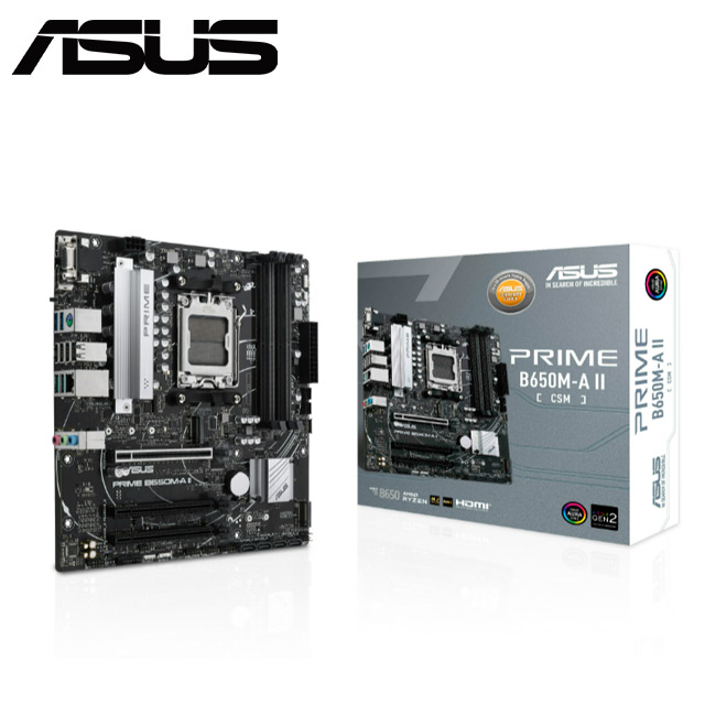 【C+M套餐】ASUS PRIME B650M-A II-CSM 主機板 + AMD R5-7600X 處理器
