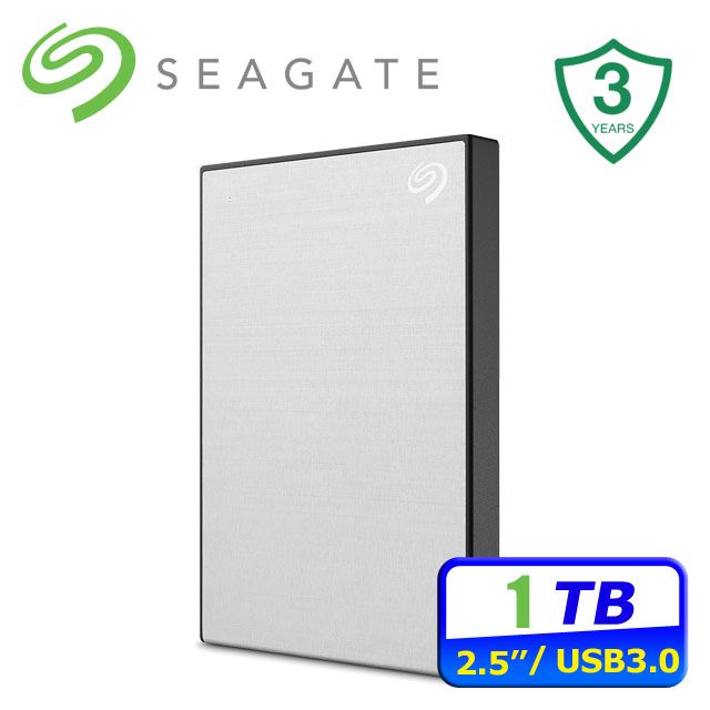 Seagate One Touch 1TB 2.5吋行動硬碟-星鑽銀(STKY1000401)