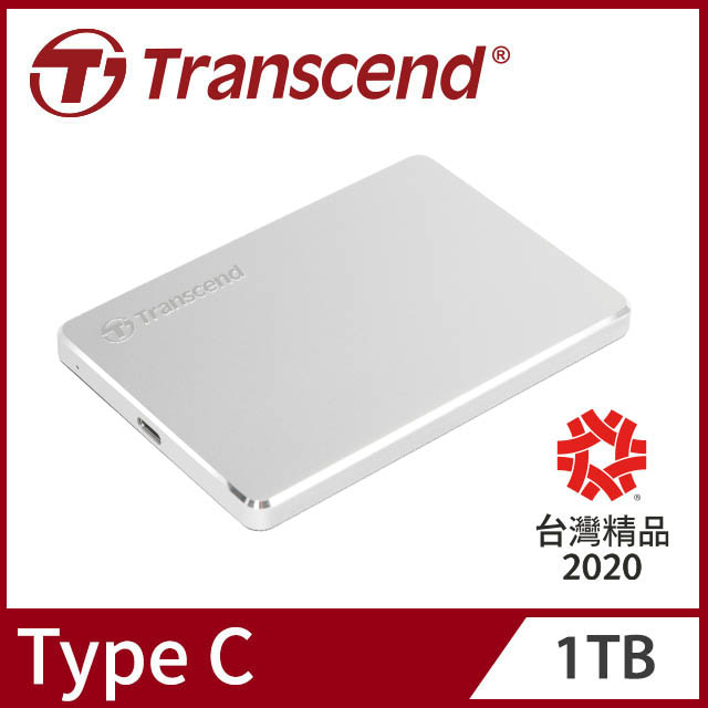【Transcend 創見】1TB StoreJet 25C3S 極致輕薄2.5吋Type C行動硬碟