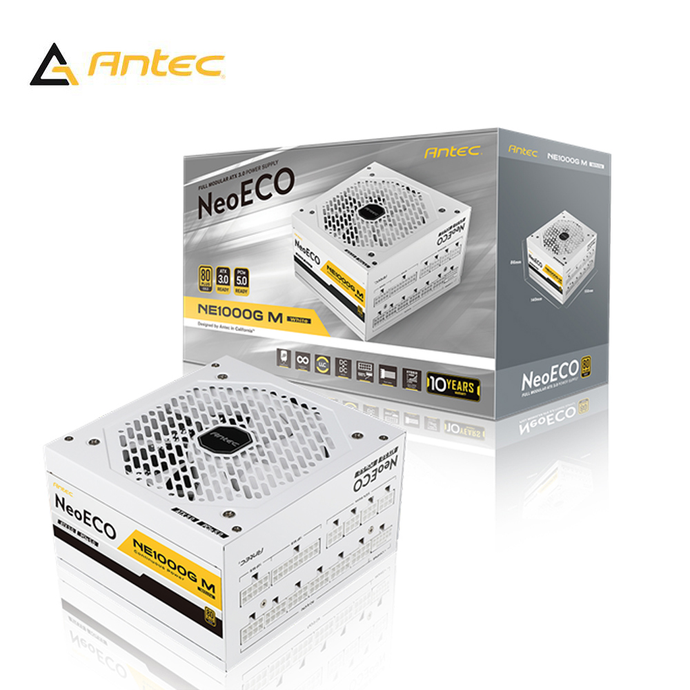 Antec 安鈦克 NE1000G M White ATX3.0 金牌 電源供應器