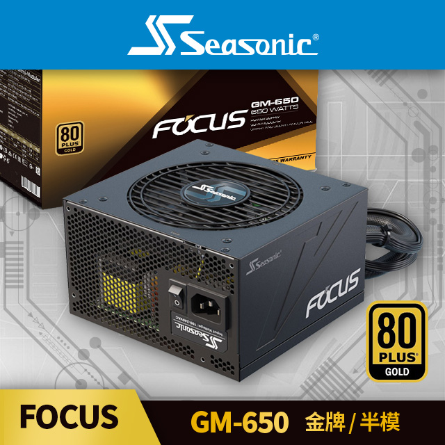 海韻 Seasonic FOCUS GM 650 金牌/半模 電源供應器