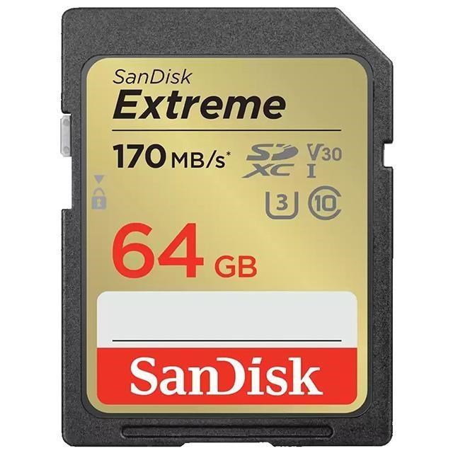 SanDisk 64GB 64G SDXC【170MB/s Extreme】SD 4K U3 A2 V30 相機記憶卡