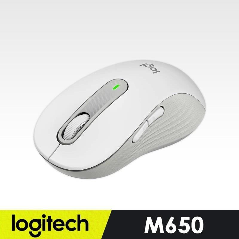 【羅技】M650 多工靜音無線滑鼠-珍珠白