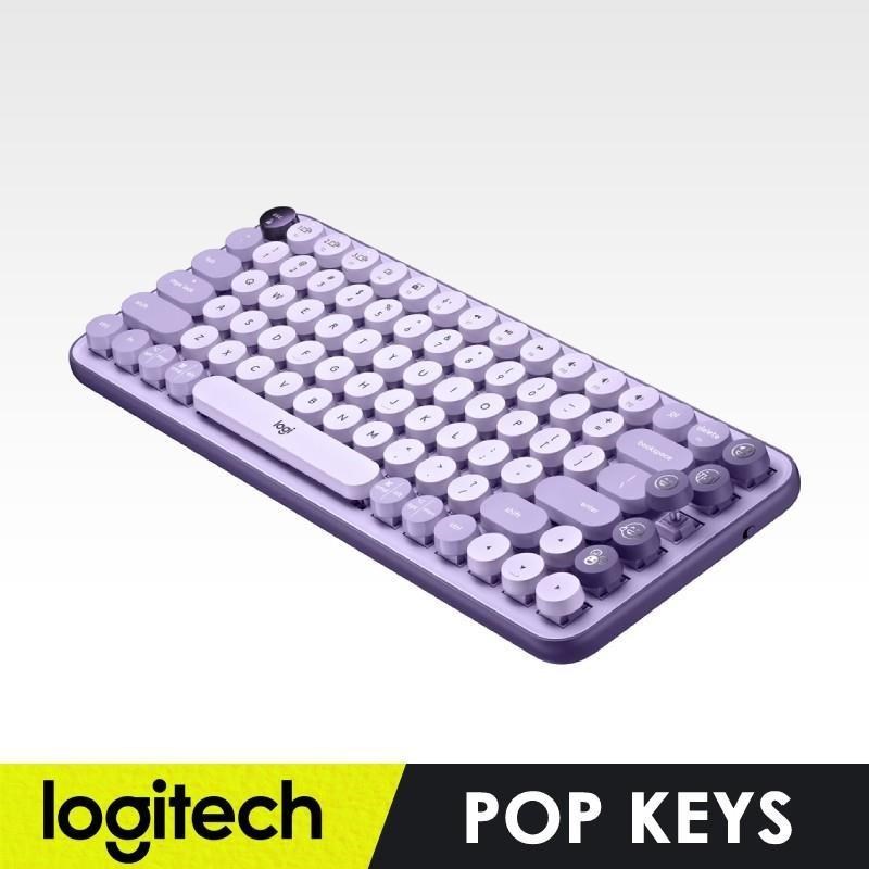 【羅技】POP KEYS 無線機械式鍵盤(茶軸) - 星暮紫