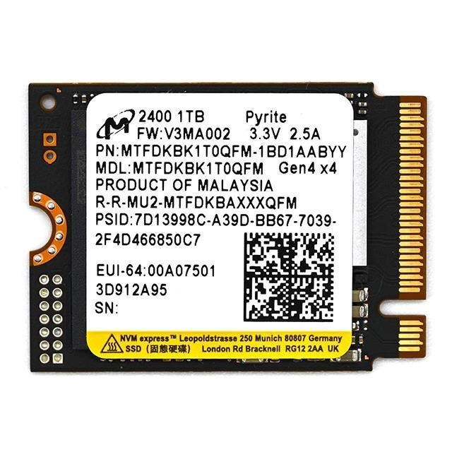 美光 micron 2400 1T 1TB 2230 M.2 PCIE NVMe SSD 固態硬碟