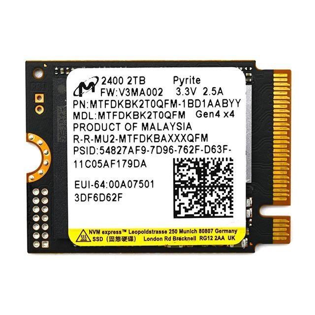 美光 micron 2400 2T 2TB 2230 M.2 PCIE NVMe SSD 固態硬碟