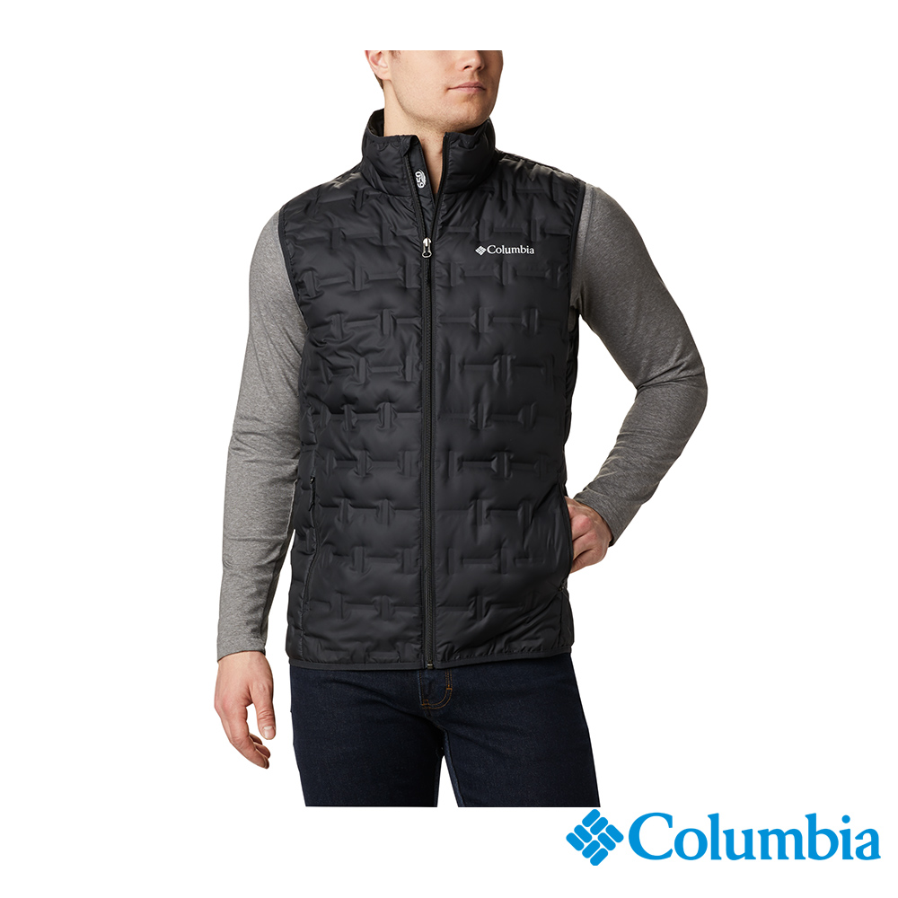 Columbia哥倫比亞 男款-暖羽絨背心-黑色 UWE12180BK