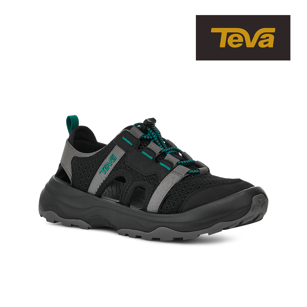 【TEVA】原廠貨 女 Outflow CT 水陸兩棲護趾涼鞋/雨鞋/水鞋(黑/灰-TV1134364BCKG)