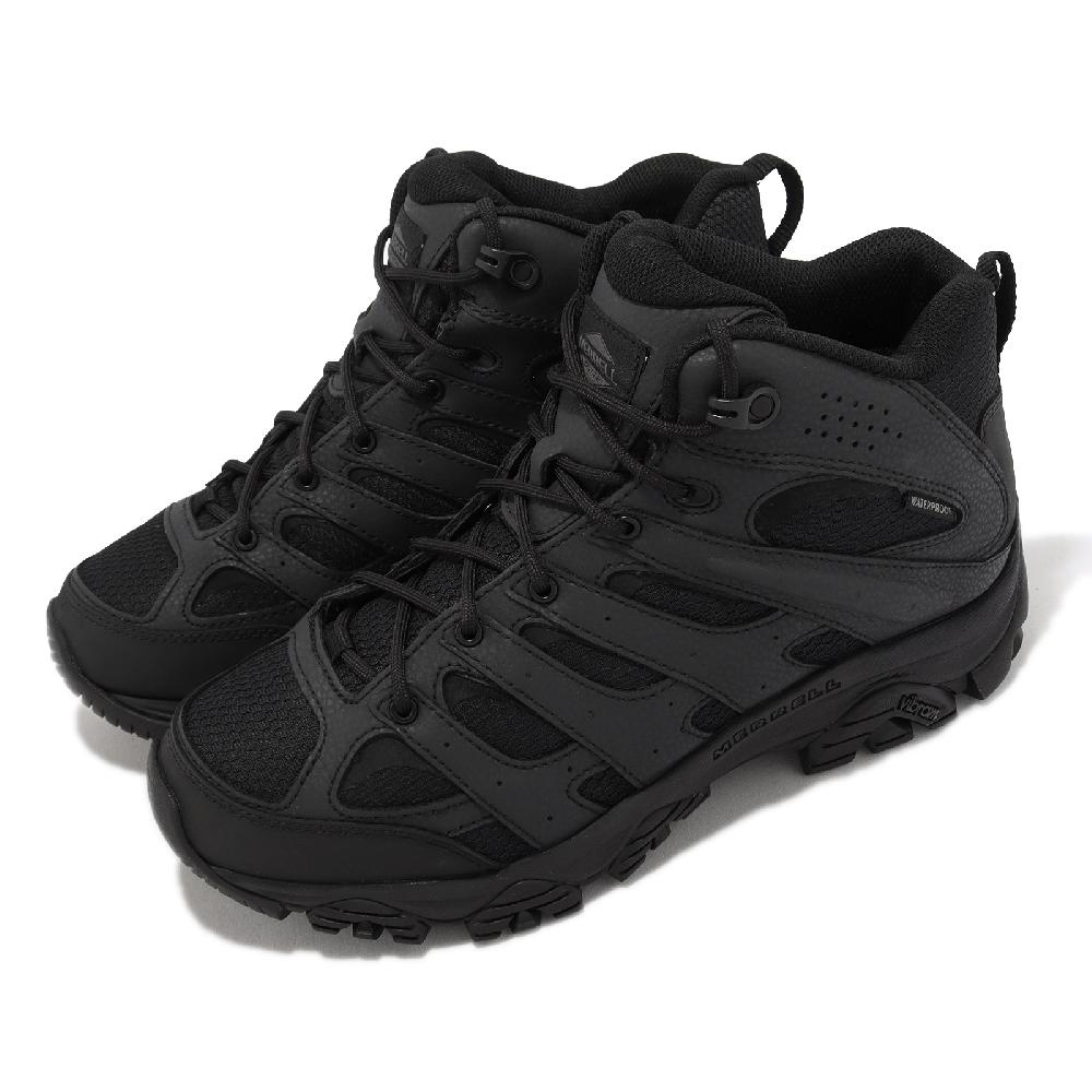 Merrell 邁樂 戰術靴 Moab 3 Mid Tactical WP 男鞋 黑 全黑 防水 中筒 Vibram 郊山 ML003911