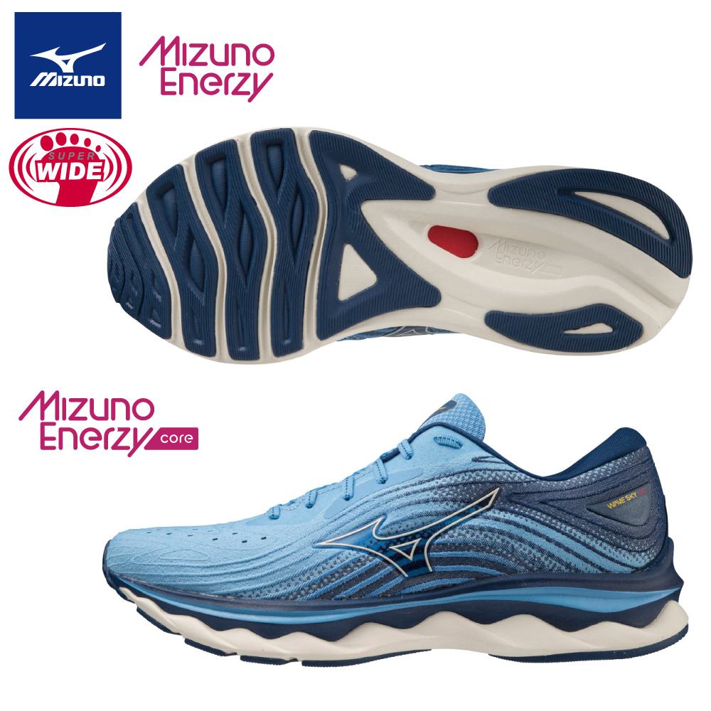 【美津濃MIZUNO】WAVE SKY 6 一般型超寬楦男款慢跑鞋 J1GC221153