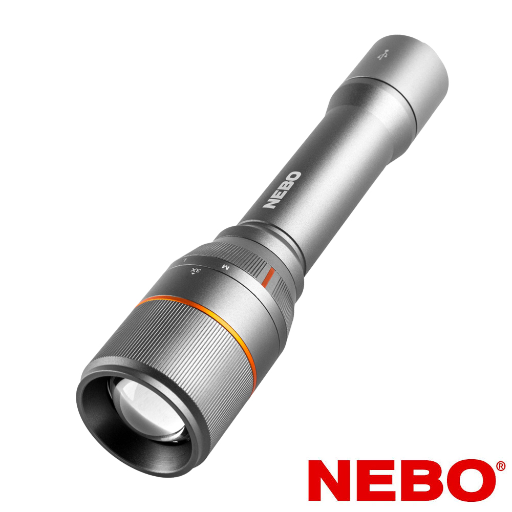 【NEBO】達文西 切換型手電筒-USB充電 3500流明 IP67(NEB-FLT-0021-G)