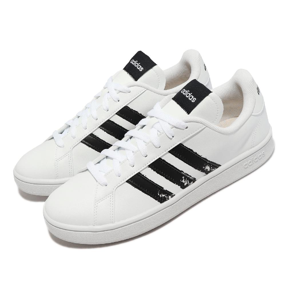 adidas 休閒鞋 Grand Court Beyond 男鞋 白 黑線 皮革 復古 仿舊 經典鞋 GX5757