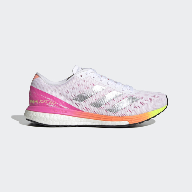 Adidas Adizero Boston 9 W [H68744 女鞋 慢跑鞋 輕量 緩震 透氣 愛迪達 白 粉紅