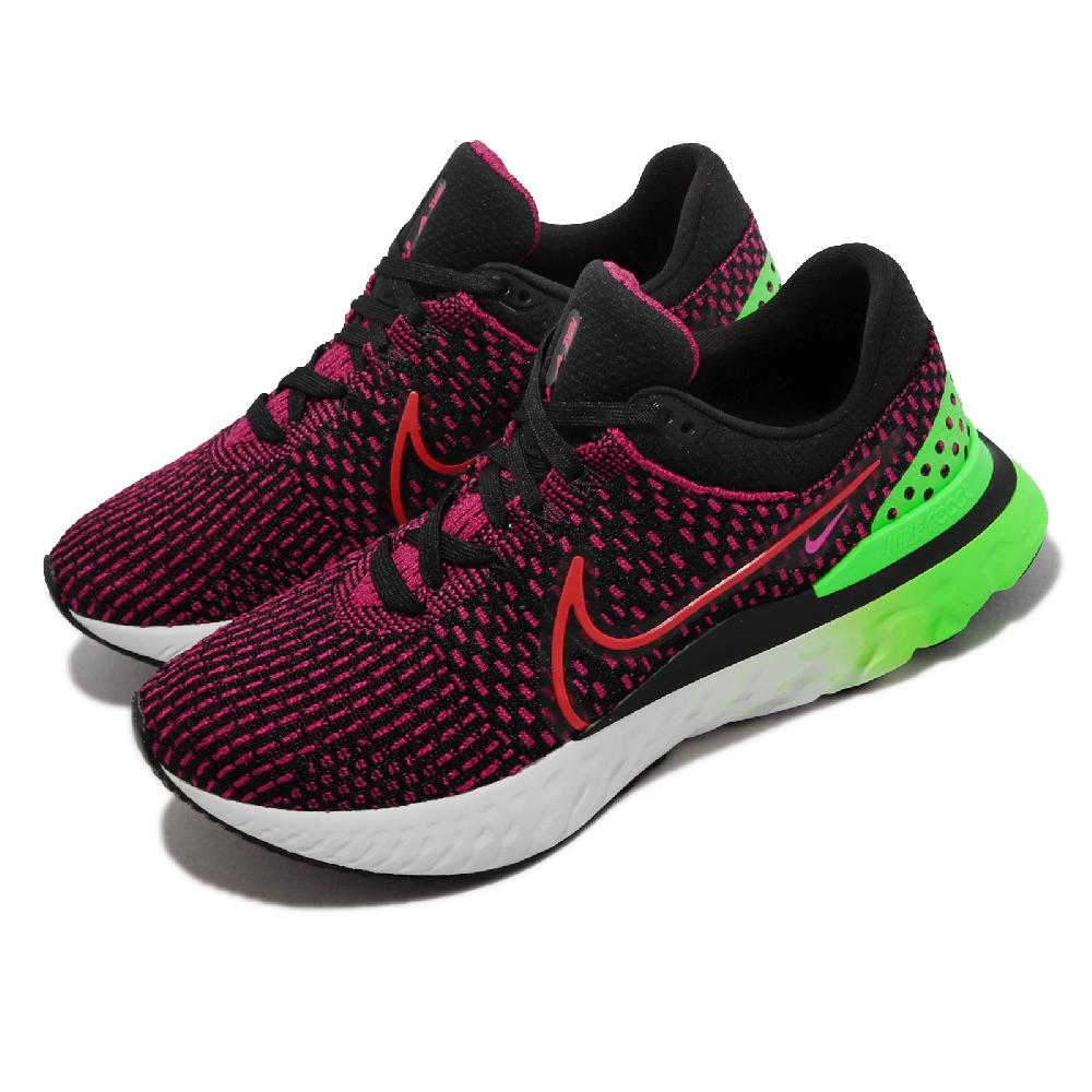Nike 慢跑鞋 React Infinity Run FK 3 男鞋 黑 紅 針織 運動鞋 路跑 DH5392-003