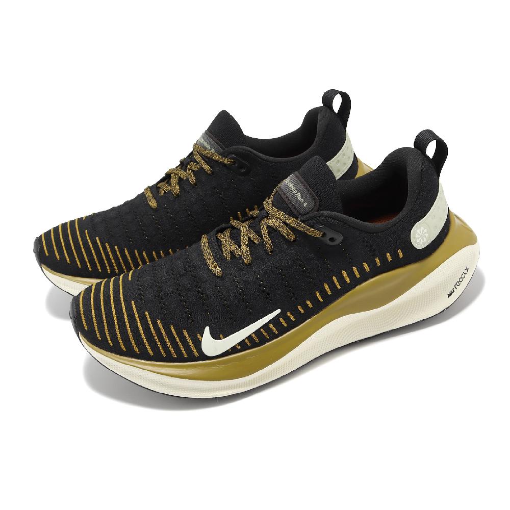 Nike 耐吉 慢跑鞋 ReactX Infinity Run 4 男鞋 黑 金 緩震 針織 運動鞋 DR2665-006