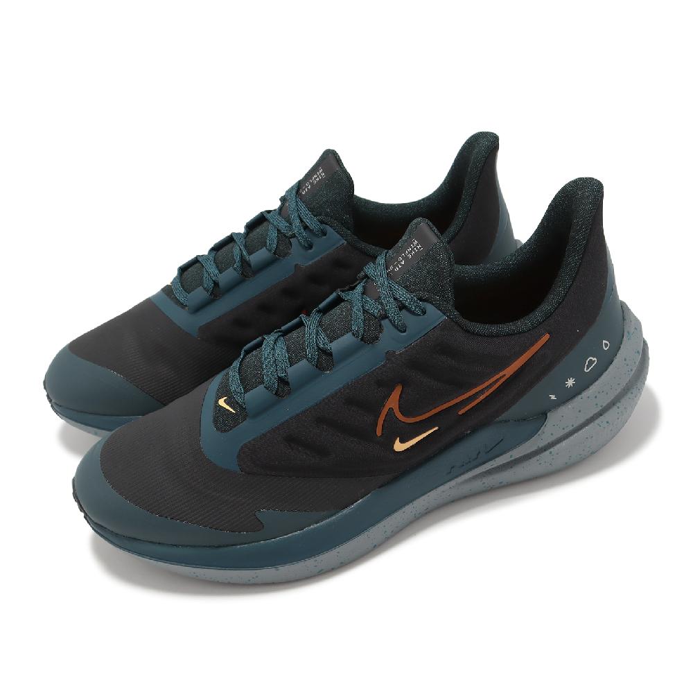 Nike 耐吉 慢跑鞋 Air Winflo 9 Shield 藍 黑 男鞋 防潑水 運動鞋 DM1106-002