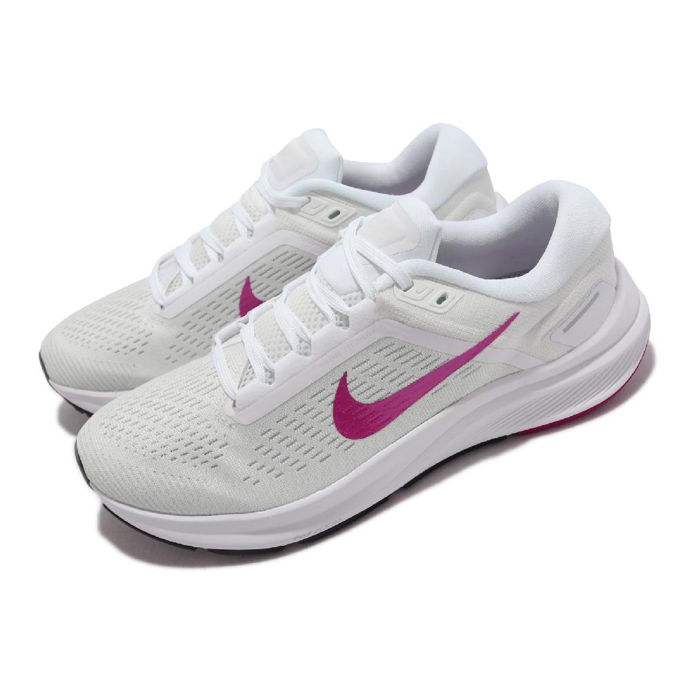 Nike 慢跑鞋 Air Zoom Structure 24 女鞋 白 桃紅 路跑 運動鞋 DA8570-103