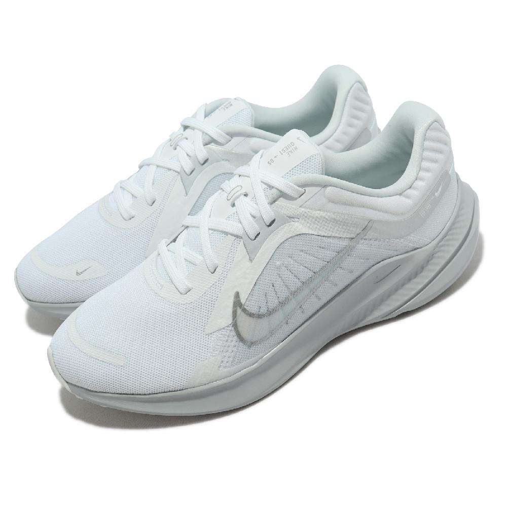 Nike 耐吉 慢跑鞋 Wmns Quest 5 女鞋 男鞋 白 銀 透氣 網布 回彈 運動鞋 基本款 DD9291-100