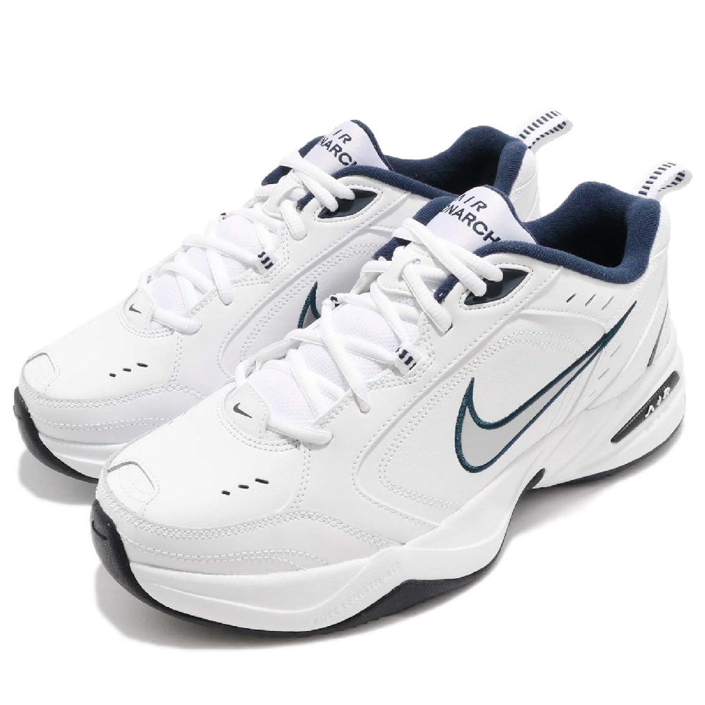Nike 休閒鞋 Air Monarch IV 運動 男鞋 基本款 舒適 簡約 皮革 穿搭 白 銀 415445-102