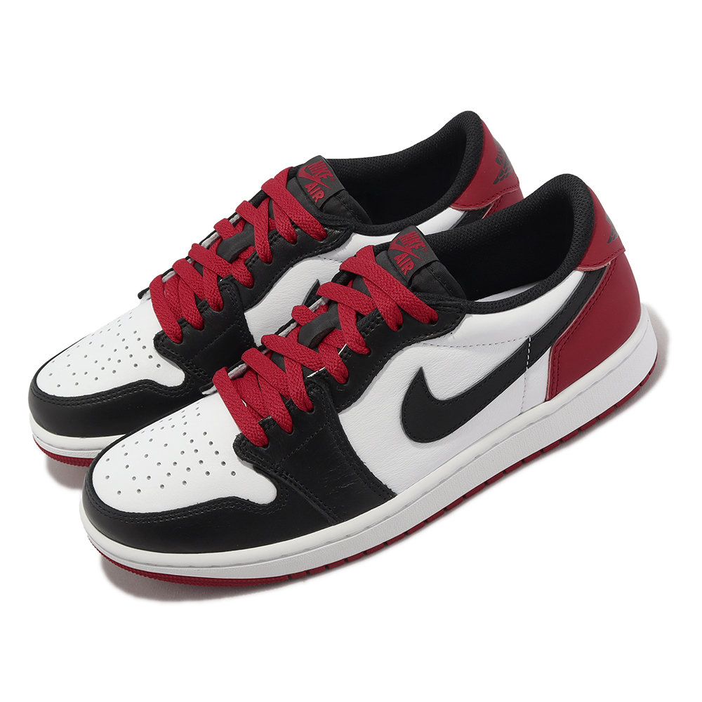 Nike 耐吉 Air Jordan 1 Retro Low OG 男鞋 Black Toe 黑 白 紅 AJ1 CZ0790-106