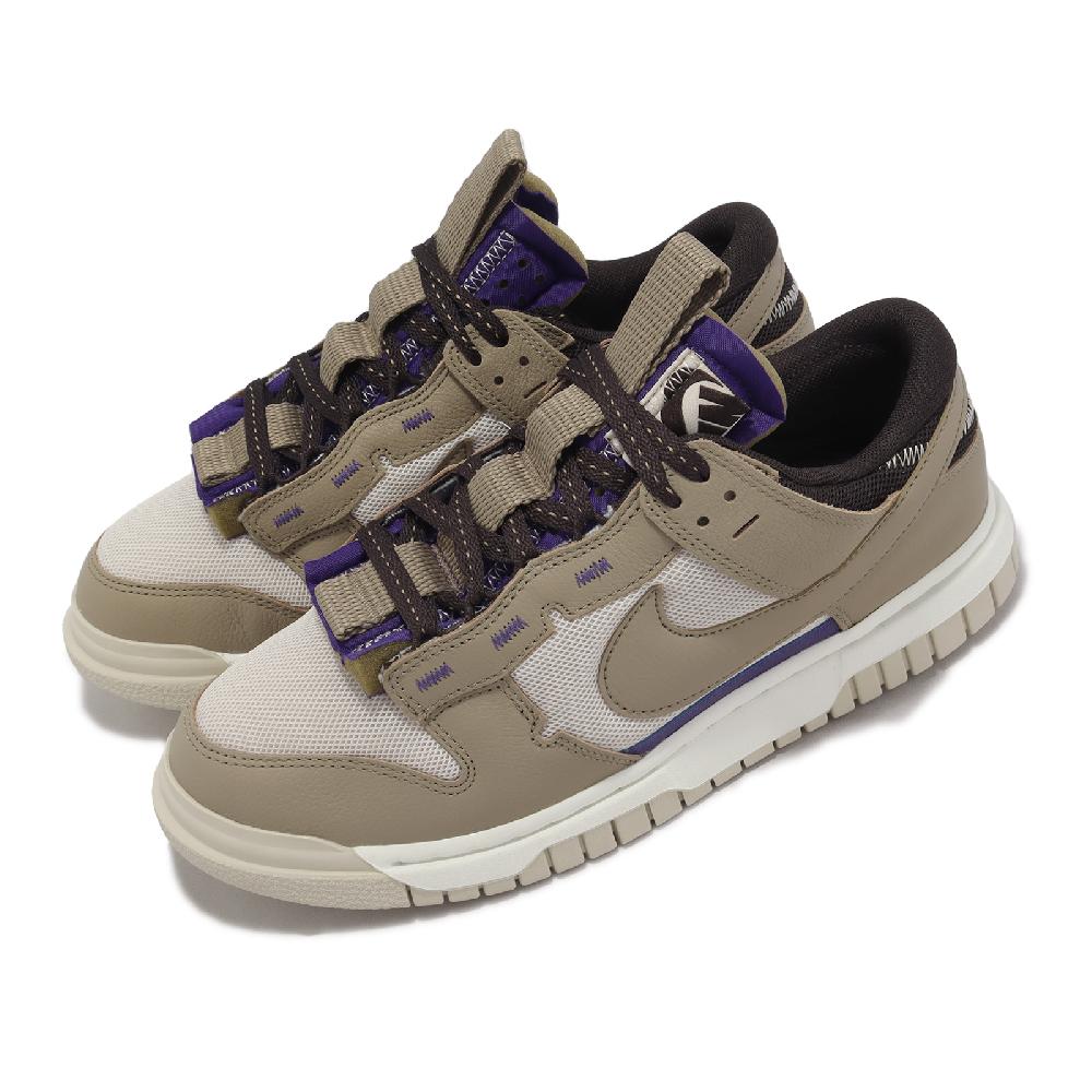 Nike 耐吉 休閒鞋 Air Dunk Jumbo 卡其 紫 復古 解構 男鞋 厚鞋舌 Mushroom DV0821-101