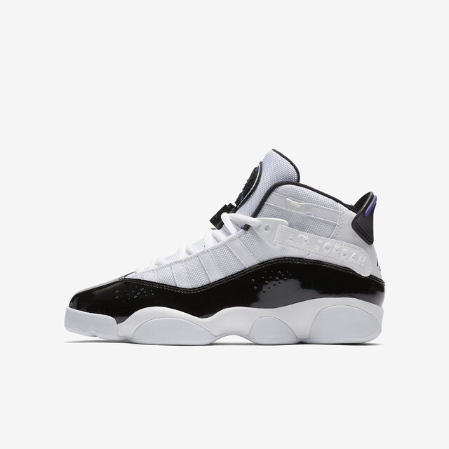 Nike Jordan 6 Rings BG [323419-104 大童 休閒鞋 Concord 冠軍 漆皮 白黑