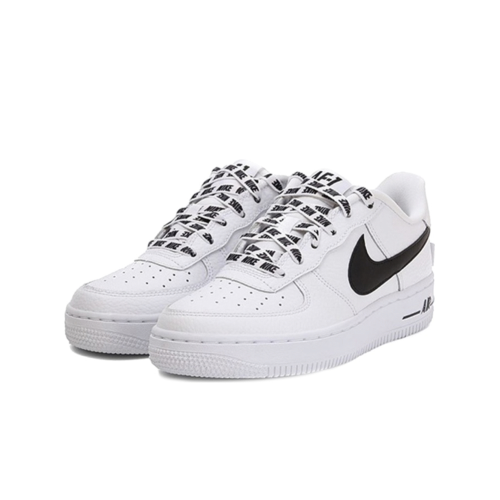 NIKE AIR FORCE 1 LV8 白黑 皮革 男女鞋 820438-108