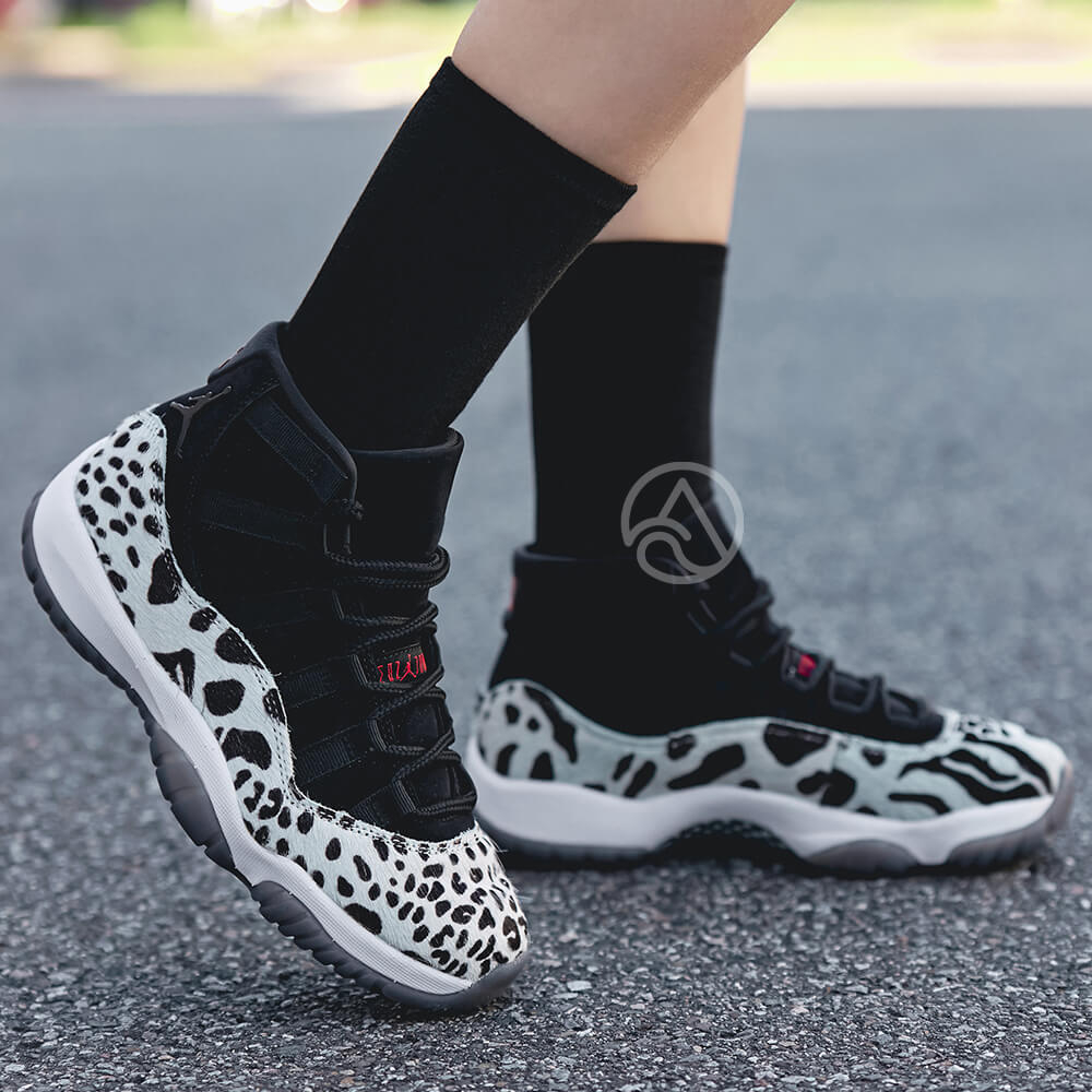 Nike Air Jordan 11 女鞋 黑白 動物紋 豹紋 AJ11 籃球鞋 休閒鞋 AR0715-010