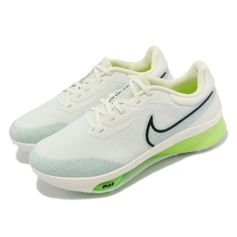 Nike 高爾夫球鞋 Air ZM Infinity Tour Next% 男鞋 寬楦 白 綠 氣墊 鞋釘 DM8446-131