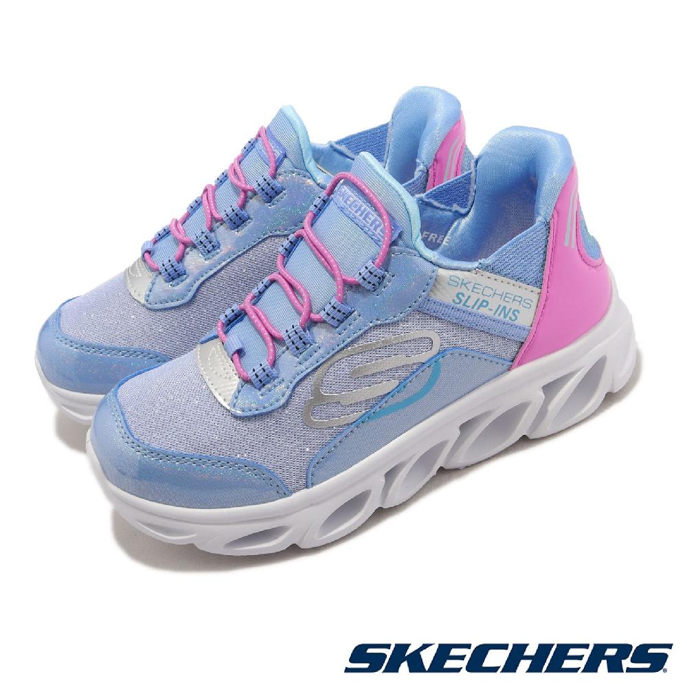 Skechers 童鞋Flex Slip-Ins 藍粉紅銀緩震小朋友運動鞋302221LBLPK PChome 24h購物