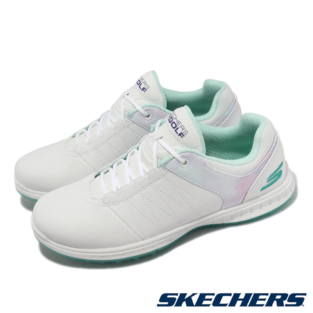 Skechers 斯凱奇 高爾夫球鞋 Go Golf Pivot-Splash 女鞋 白 綠 防水鞋面 水彩印花 123066WMLT