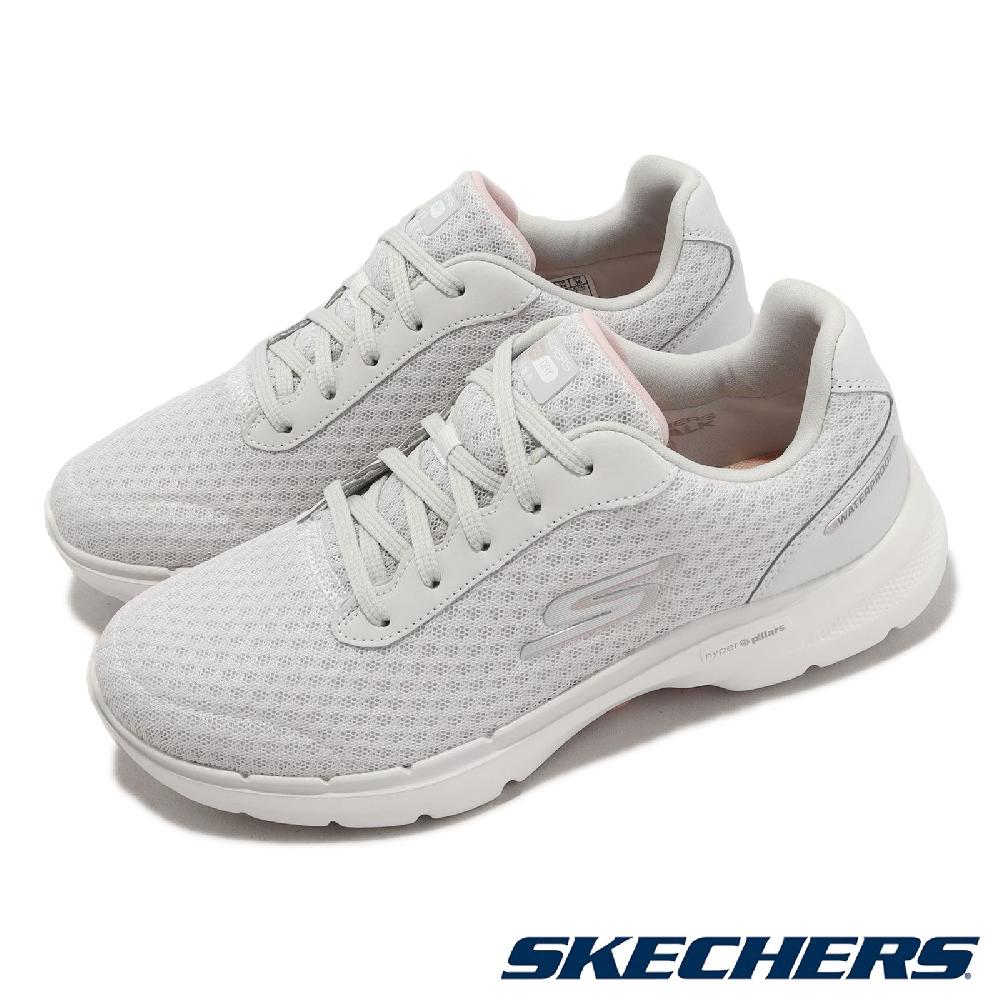 Skechers 斯凱奇 休閒鞋 Go Walk 6-Venecia 女鞋 灰 粉紅 防水鞋面 機能 健走 運動鞋 124549LGPK