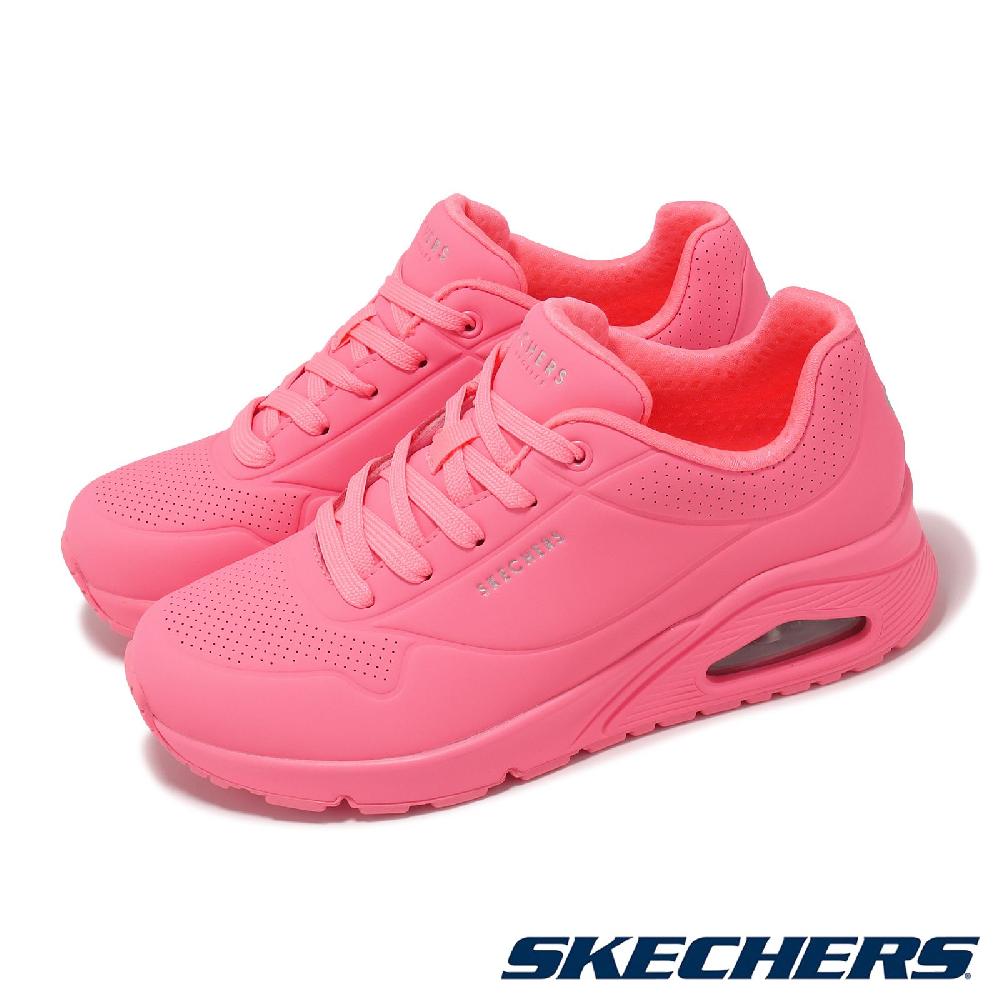 Skechers 斯凱奇 休閒鞋 Uno-Stand On Air 女鞋 粉 氣墊 厚底 增高 純色 運動鞋 73690CRL