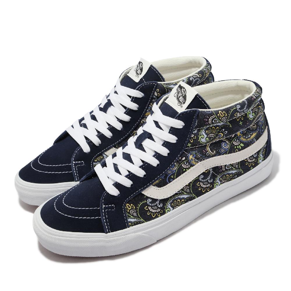 Vans 休閒鞋Sk8-Mid Reissue 中筒男鞋合成皮革佩斯里花紋街頭緩震耐磨抓地藍VN0A391FITN - PChome 24h購物