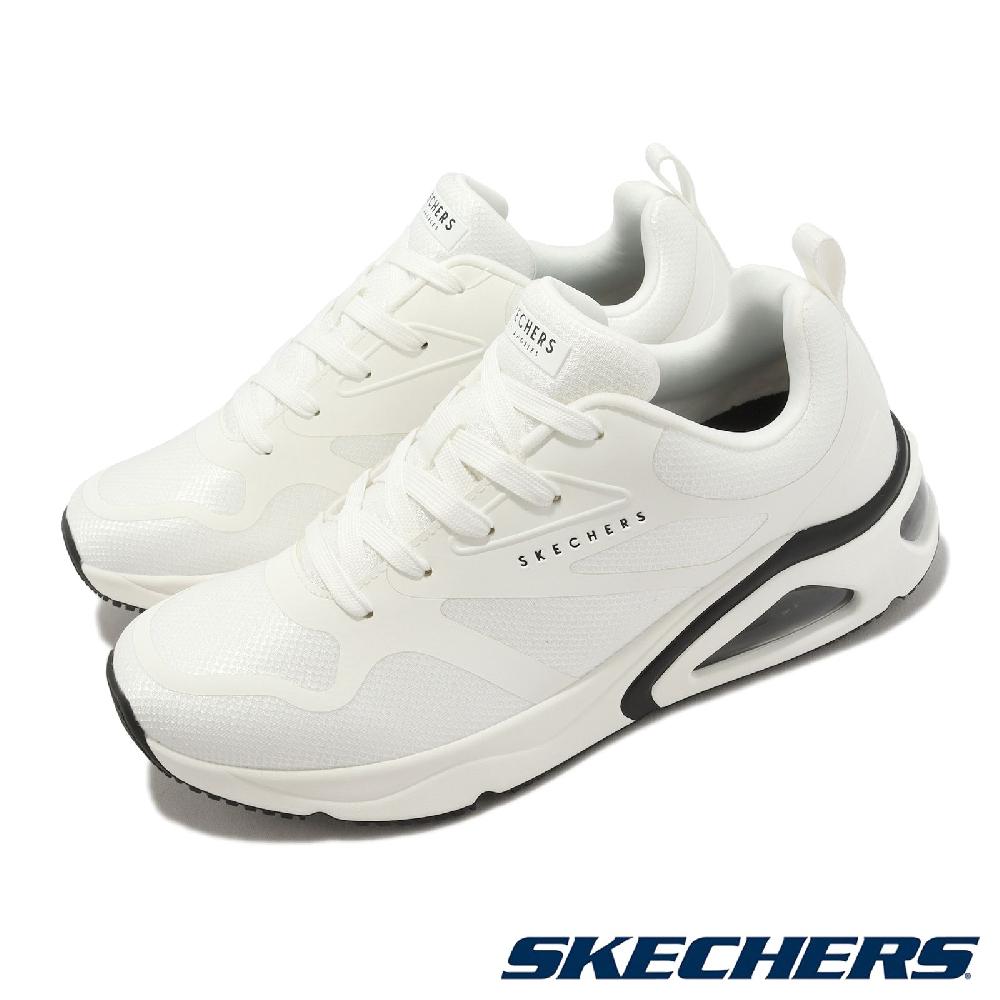 Skechers 斯凱奇 休閒鞋 Tres-Air Uno-Revolution-Airy 男鞋 白 黑 緩震 氣墊 運動鞋 183070WHT