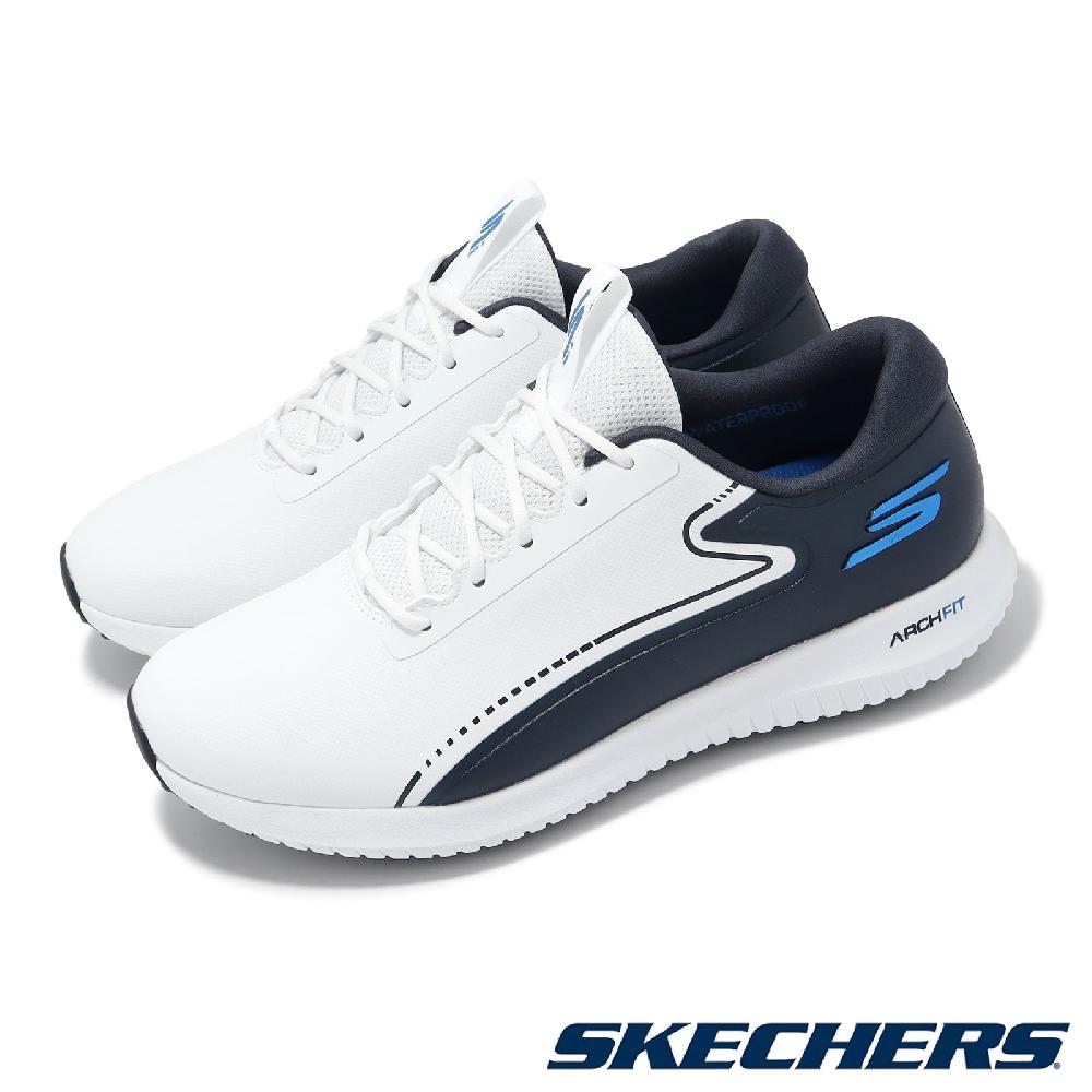 Skechers 斯凱奇 高爾夫球鞋 Go Golf Max 3 男鞋 白 藍 防水 避震 輕量 抓地 運動鞋 214080WNVB
