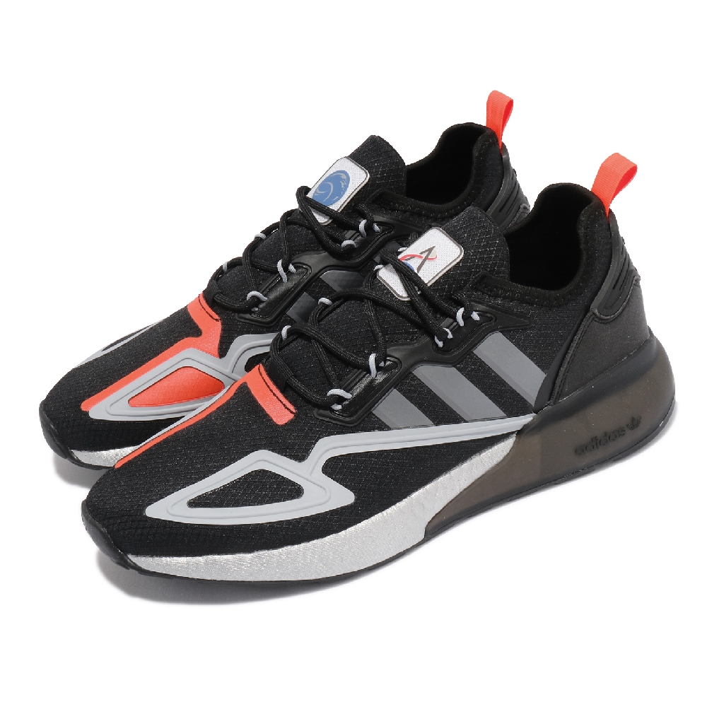 adidas 慢跑鞋ZX 2K BOOST 運動男女鞋海外限定愛迪達緩震NASA 太空黑銀FY5724 - PChome 24h購物