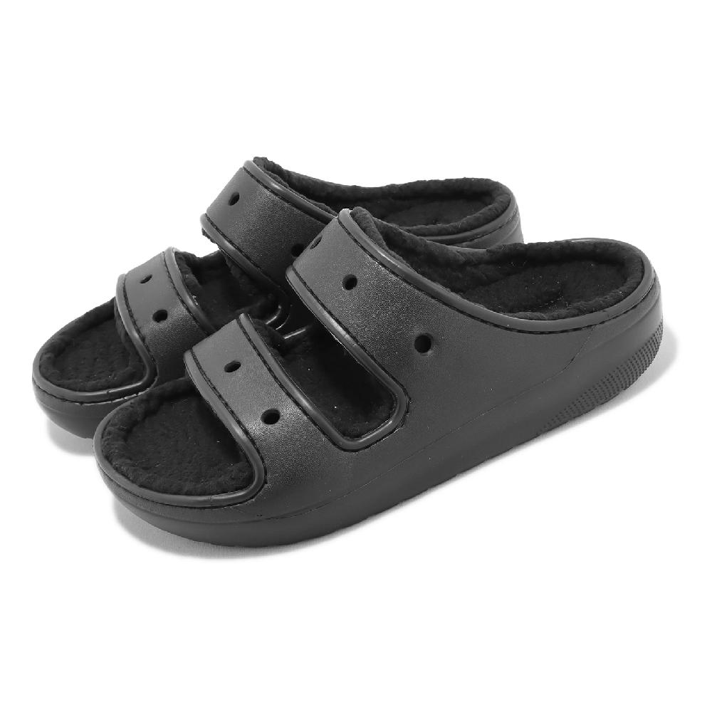 Crocs 卡駱馳 涼拖鞋 Classic Cozzzy Sandal 男鞋 女鞋 黑 全黑 內裡絨毛 207446060