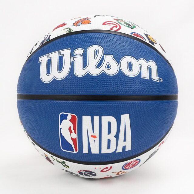 Wilson NBA All Team [WTB1301XBNBA 籃球 7號球 隊徽球 耐磨 橡膠 室外 白藍