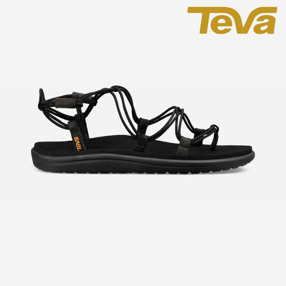 【TEVA 】Voya Infinity 女 羅馬織帶繞繩涼鞋 黑色(TV1019622BLK)