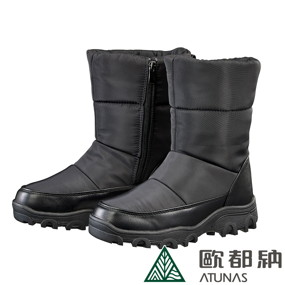 【ATUNAS 歐都納】女款中高筒保暖防水雪靴 (A1GCEE20W 黑/防水/刷毛/止滑)