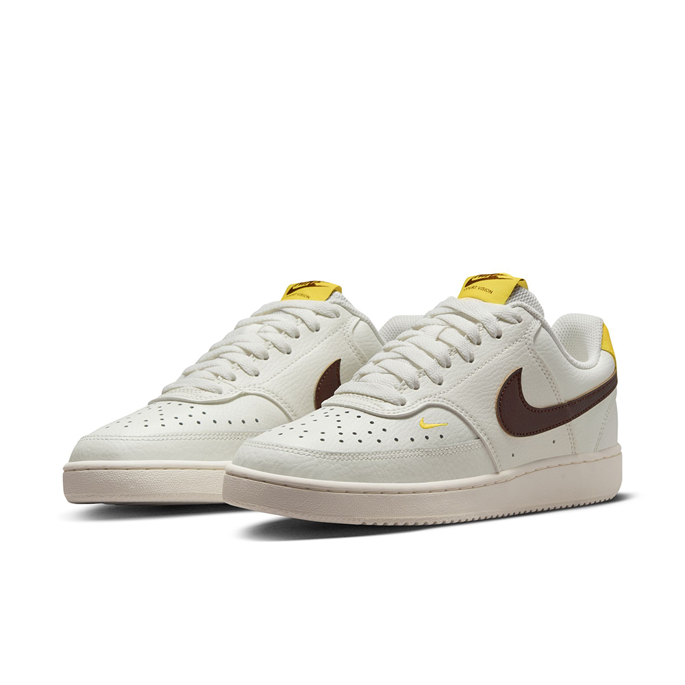 【NIKE】WMNS NIKE COURT VISION LOW 女鞋 休閒鞋 米白黃-CD5434117