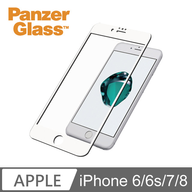 PG iPhone 6/6s/7/8 3D耐衝擊高透鋼化玻璃保護貼-白