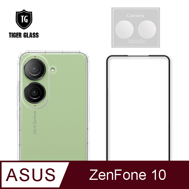 T.G ASUS Zenfone 10 手機保護超值3件組(透明空壓殼+鋼化膜+鏡頭貼)