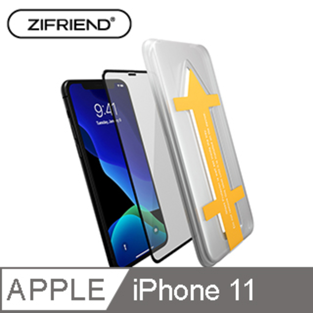 ZIFRIEND Easy App™ 零失敗3D滿版高透光玻璃保護貼 iPhone XR/11 黑 / ZF-IXR11SBK